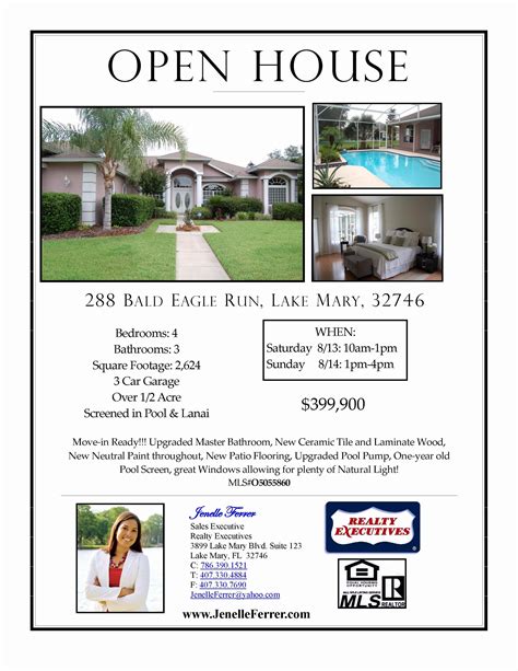 Open House Flyers: The Most Effective Way To Advertise Your Home - Free Sample, Example & Format ...