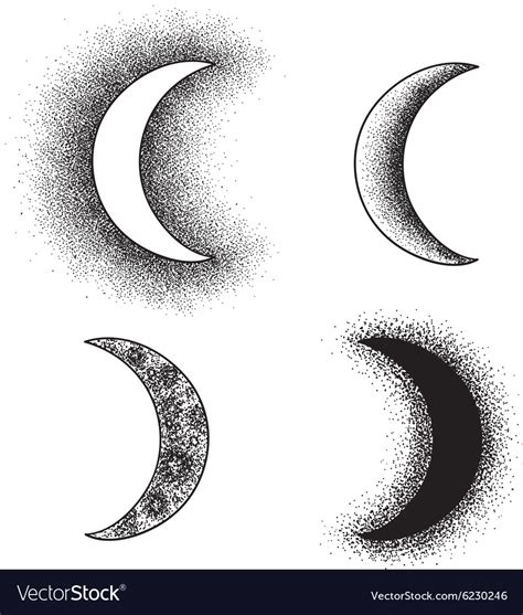 Hand drawn moon phases silhouettes Royalty Free Vector Image