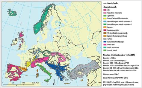 Map Of European Mountain Ranges