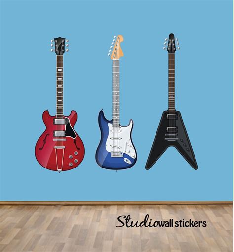 REUSABLE Electric Guitar Wall Decals | Etsy