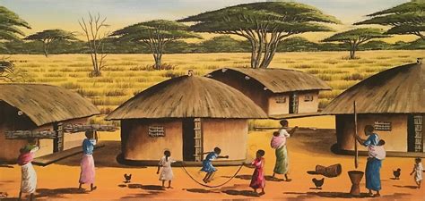 "African tribe, African village, Tribal painting, Tribal life" by ...