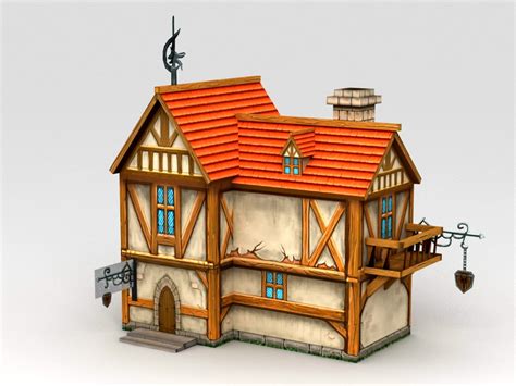 Medieval City House 3d model 3ds Max files free download - CadNav