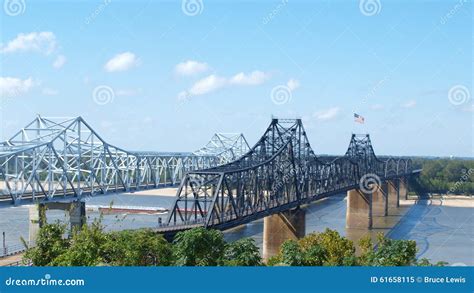 Mississippi River bridges stock image. Image of blue - 61658115