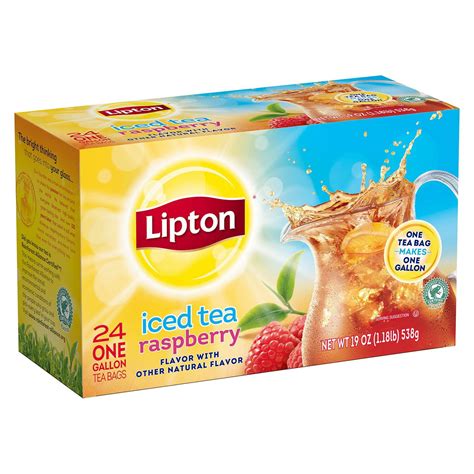 (Price/Case)Lipton Tea Fresh Brewed Raspberry 1 Gallon Tea Bags 24 Ct - 2 Per Case - Walmart.com