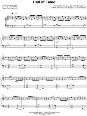 The Script "Hall of Fame" Sheet Music (Easy Piano) in G Minor ...