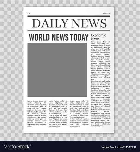 Newspaper pages template news paper headline vector image on ...