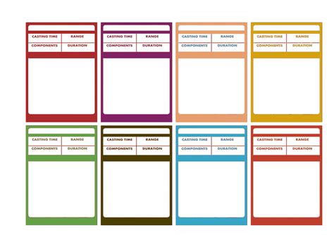 Dnd Printable Spell Cards