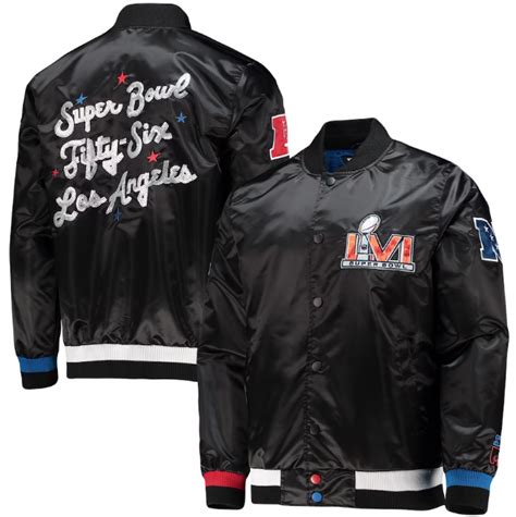 Starter Michael Strahan Super Bowl LVI Satin Varsity Jacket