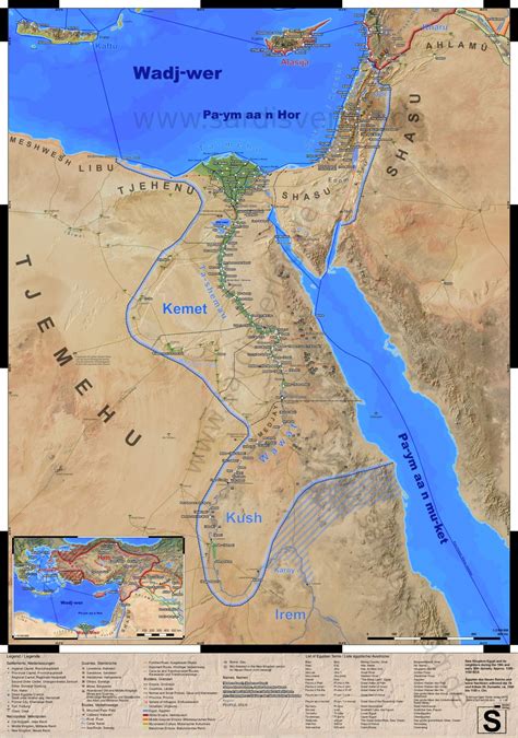 Detailed map of Ancient Egypt and surroundings during reign of Ramesses II. | Ancient egypt map ...