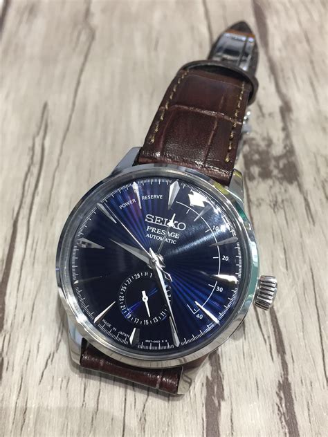 Seiko Presage "Blue Moon" Power Reserve Cocktail in Warranty SSA347J1, Luxury, Watches on Carousell