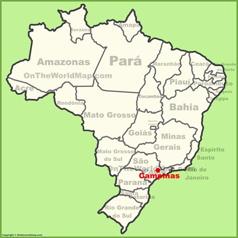 Campinas location on the Brazil map - Ontheworldmap.com