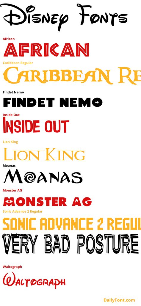 30 Disney Fonts at DailyFont.com | Disney font, Toy story font ...