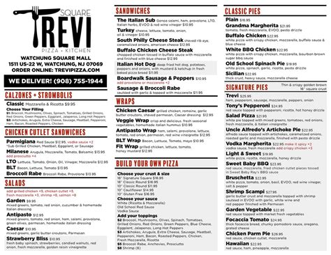 Menu — TREVI SQUARE PIZZA & KITCHEN