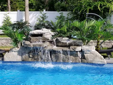 RicoRock Gray 4' Double Swimming Pool Waterfall Kit