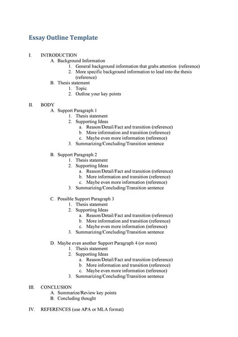 37 Outstanding Essay Outline Templates (Argumentative, Narrative ...