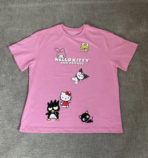 NEW SANRIO HELLO Kitty My Melody Kuromi Pink Graphic T-Shirt Women's Size Large £17.77 - PicClick UK