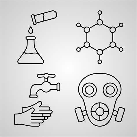 Chemistry Symbol Collection On Chemistry Outline Icons 3465834 Vector Art at Vecteezy