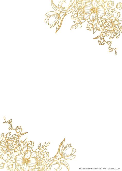 (FREE PRINTABLE) – Gold Wedding Invitation Templates | Blank wedding invitation templates, Free ...