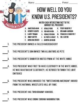 U.S. Presidents Trivia - First Day of School Activity by That History Life