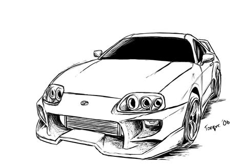 Toyota Supra Drawing Sketch Coloring Page