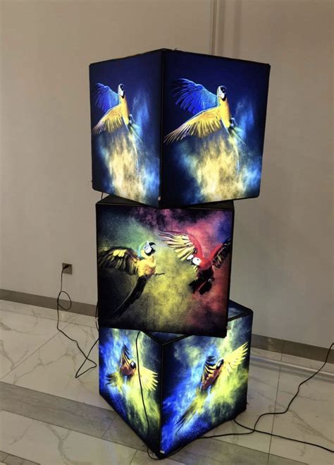 LED Light Box Fabric Graphic Display Cubes