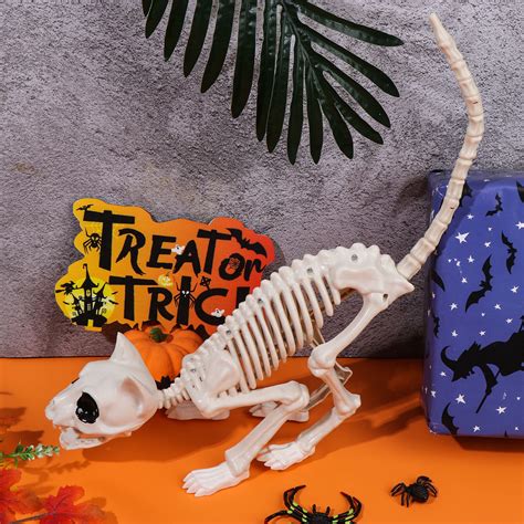 Halloween Skeleton Cat Skeleton Cat Decor Realistic Posable Animal Skeleton | eBay