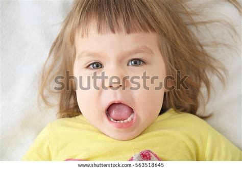 Little Girl Angry Face Portrait Grimace Stock Photo 563518645 ...