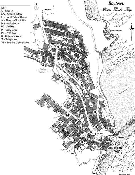 Robin Hood's Bay - map. | Robin hoods bay, Robin hood, Robin