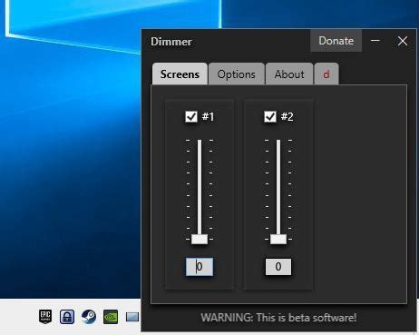 Dimmer is a freeware tool that puts an overlay on the screen to reduce the brightness level ...