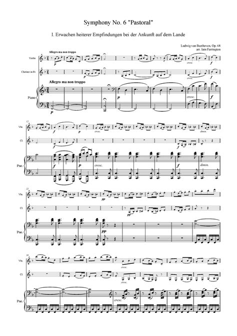 Beethoven - Symphony No. 6 'Pastoral' (chamber trio): PDF download