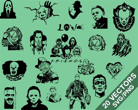 Horror Movie Vector Pack SVG, PNG, Horror Movie Clip Art, Digital Files, Cricut Files, Cut Files ...