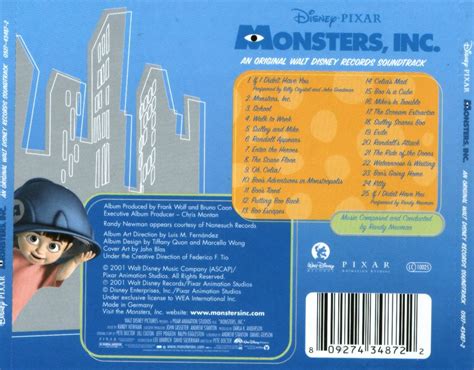 Monsters, Inc. (soundtrack) | Monsters, Inc. Wiki | FANDOM powered by Wikia