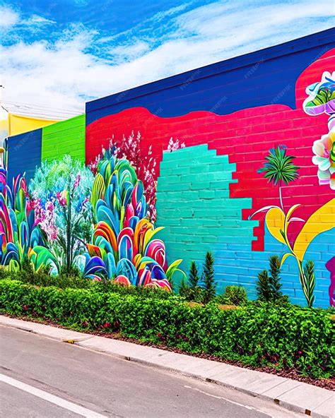 Premium Photo | Wall of colorful murals representing the Hispanic culture