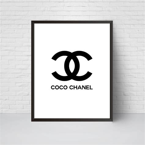 Coco Chanel Logo Print Black and White Chanel Wall Art | Etsy