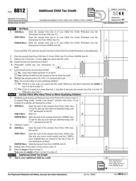 Irs Child Tax Credit - IRS Form 1040 Schedule 8812 Download Fillable PDF or Fill ...