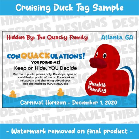 Cruise Duck Tag Template