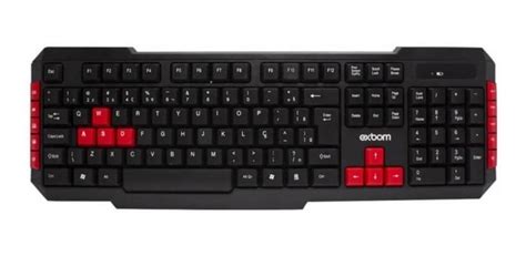 Teclado gamer sem fio Exbom BK-S380 QWERTY português Brasil cor preto | OLIST