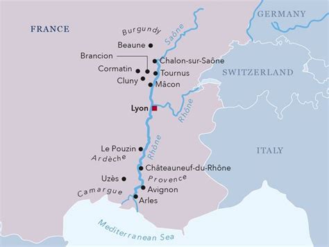 Rhone River Map - Brand g Vacations