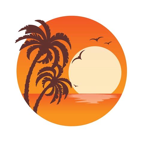 Orange Sun Silhouette Clipart