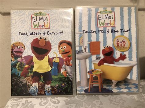 Elmo's World - Food, Water & Exercise + Families Mail & Bath Time Lot Of 2 DVD’s | eBay