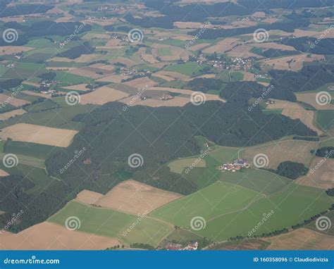 Aerial View of German Landscape Stock Photo - Image of airplane ...