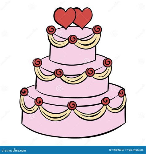 Wedding cake icon cartoon stock illustration. Illustration of celebration - 127023357