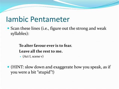 Iambic pentameter of sonnet 18