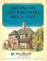 Johns-Manville distributors price list - roofing : Johns-Manville Corp ...