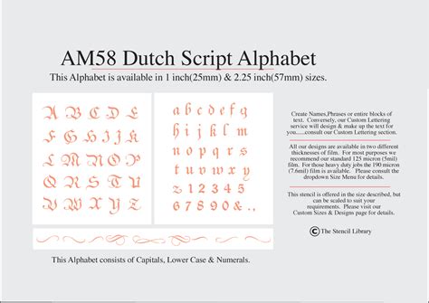 17. AM58 DUTCH SCRIPT | Stencil Library