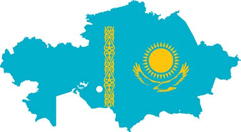 Clipart - Kazakhstan Flag Map