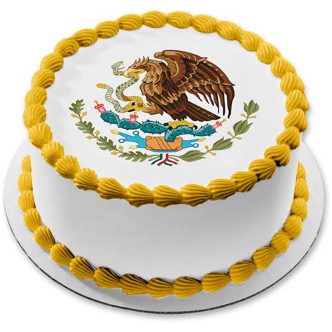 Mexican Flag National Coat of Arms Edible Cake Topper Image ABPID07361 in 2022 | Edible cake ...