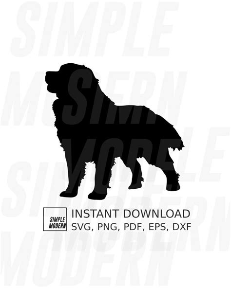 Bernese Mountain Dog Silhouette - Simple Modern SVG