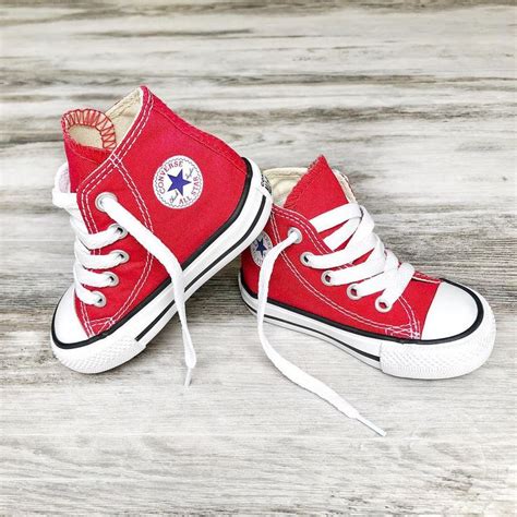 Converse Kids Chuck Taylor All Star Toddler High Top Red | Cute baby shoes, Baby girl shoes ...