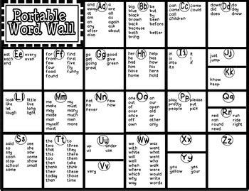 Portable Word Wall Freebie by Jodi Waltman | Teachers Pay Teachers
